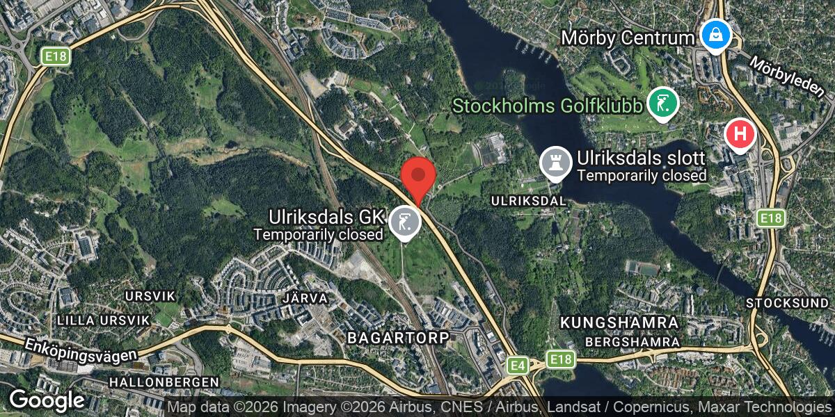 Vägarbete med belysningsarbete på E4 vid Trafikplats Järva Krog