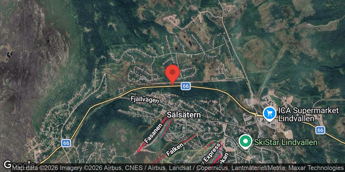 Trafikolycka mellan två personbilar vid Lindvallen påverkar väg 66