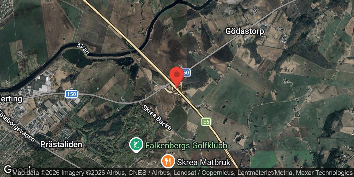 Lastbil körde av vägen på E6 mellan Heberg och Falkenberg – stor påverkan i riktning mot Göteborg