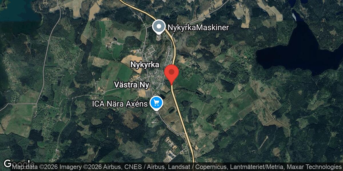 Singelolycka på Väg 50 vid Västra Ny med stor påverkan på trafiken