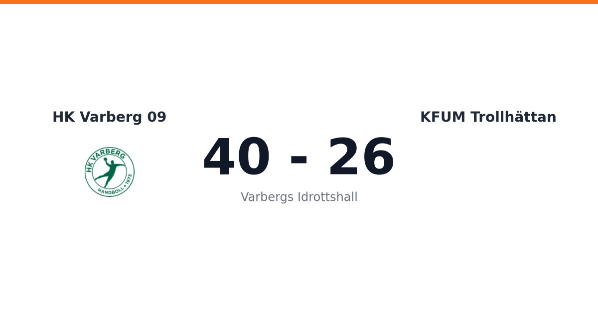 Stark hemmaseger för HK Varberg 09 mot KFUM Trollhättan