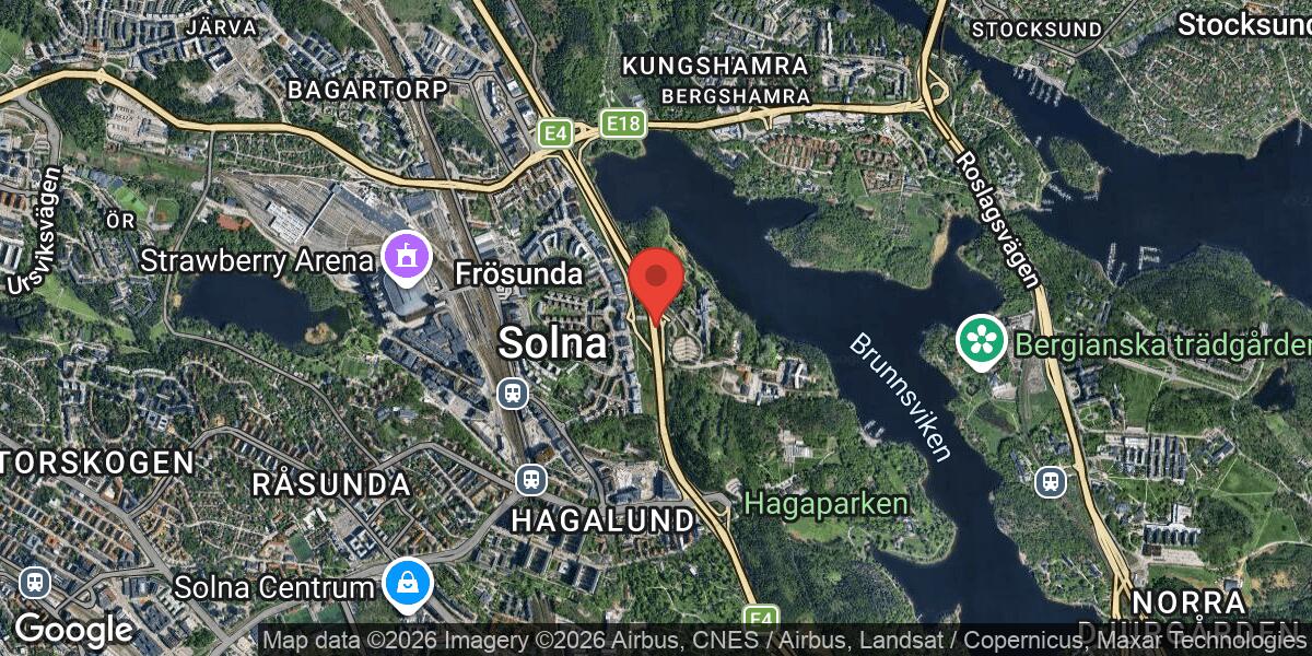 Fordonshaveri på E4 vid Trafikplats Frösunda påverkar trafiken mot Uppsala