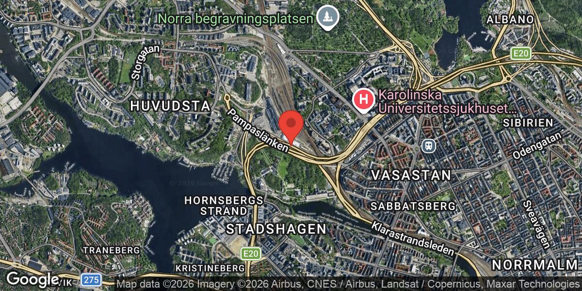 Olycka med tungt fordon på E4 vid Trafikplats Karlberg