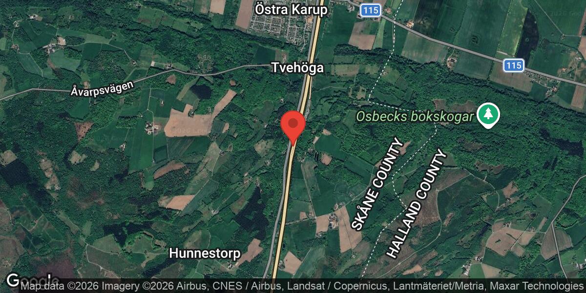 Fordonshaveri på E6 vid Hallandsåsen med stor påverkan