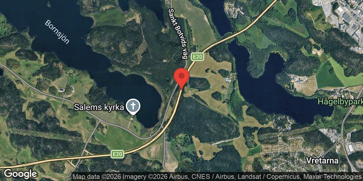 Fordonshaveri på E4 vid Getryggen i riktning mot Stockholm