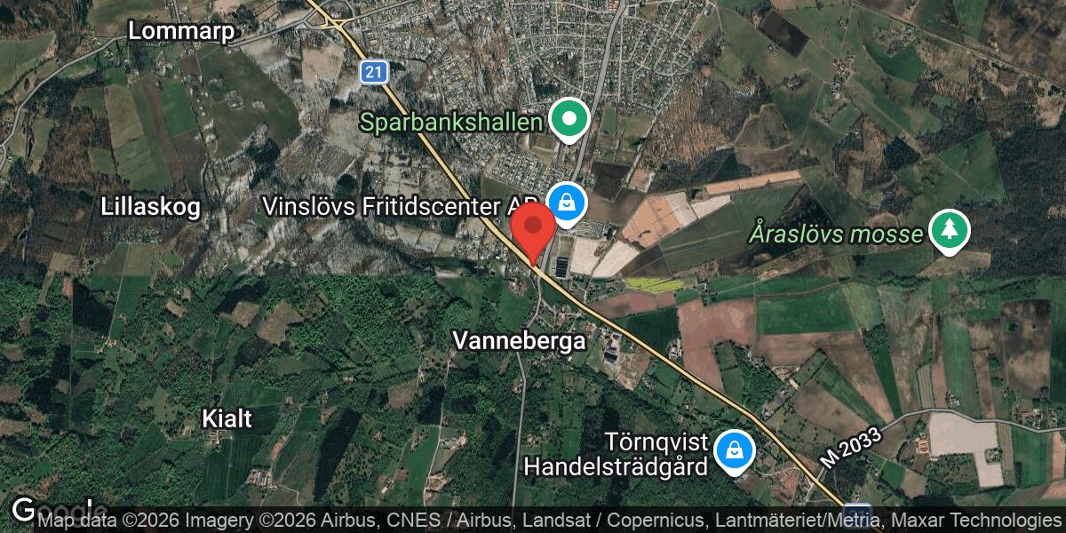 Bärgning av personbil på väg 21 mellan Lommarp och Vanneberga