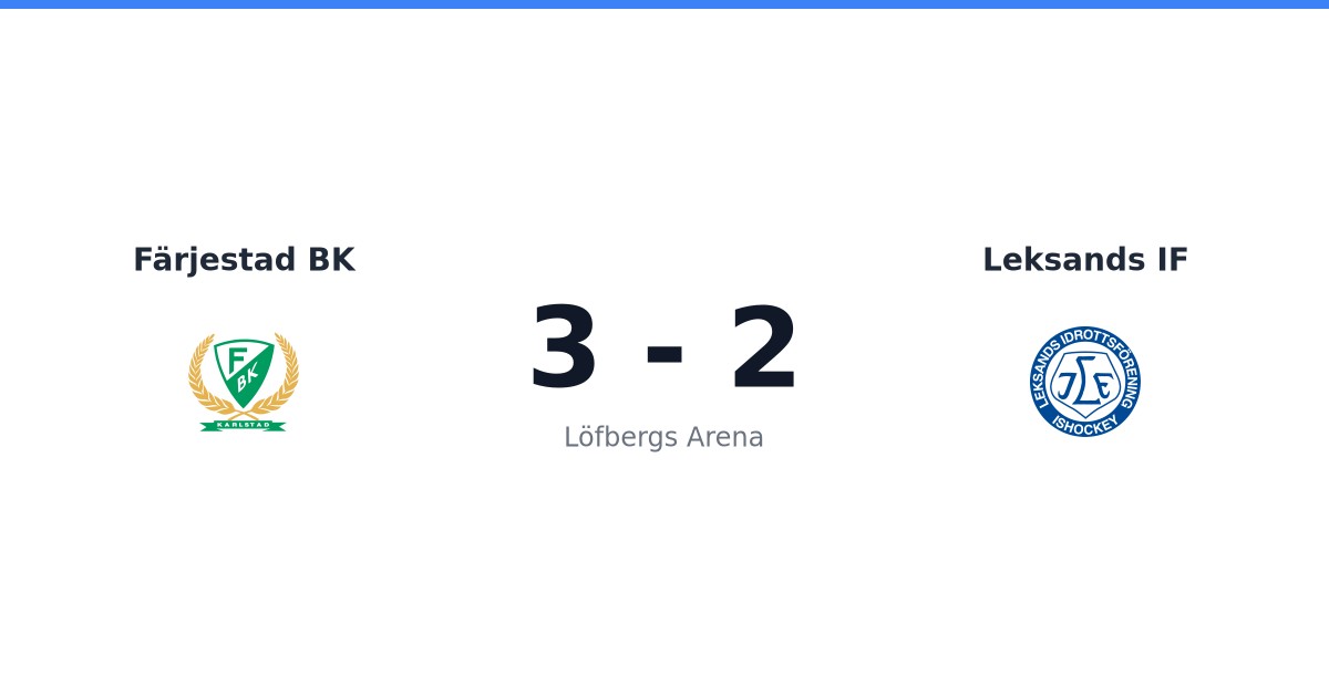Förlust för Leksand borta mot Färjestad BK