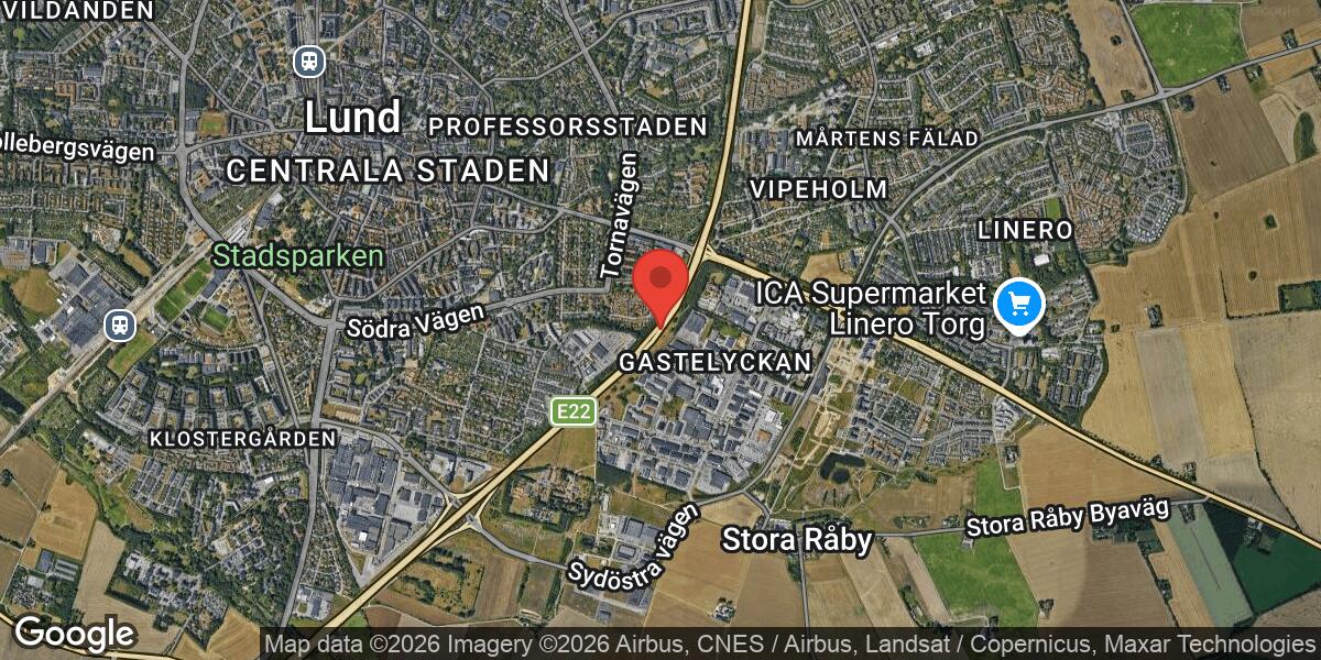 Vägarbete på E22 mellan Trafikplats Lund S och Lund N påverkar trafiken