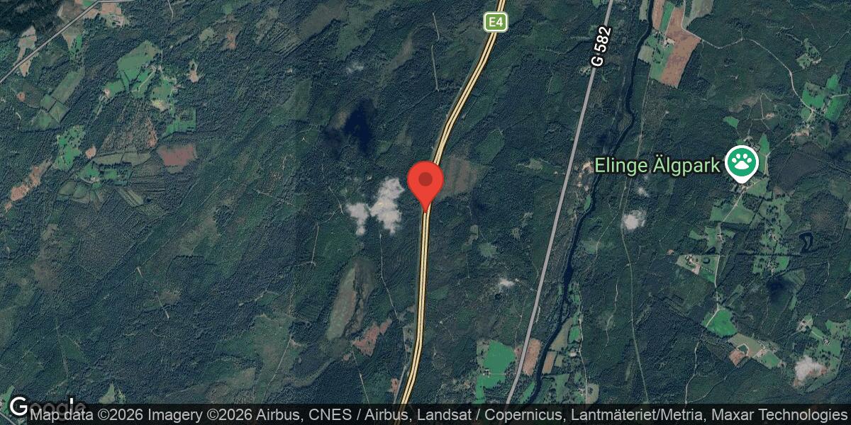 Brand i fordon på E4 mellan Ljungby S och Hamneda påverkar trafiken