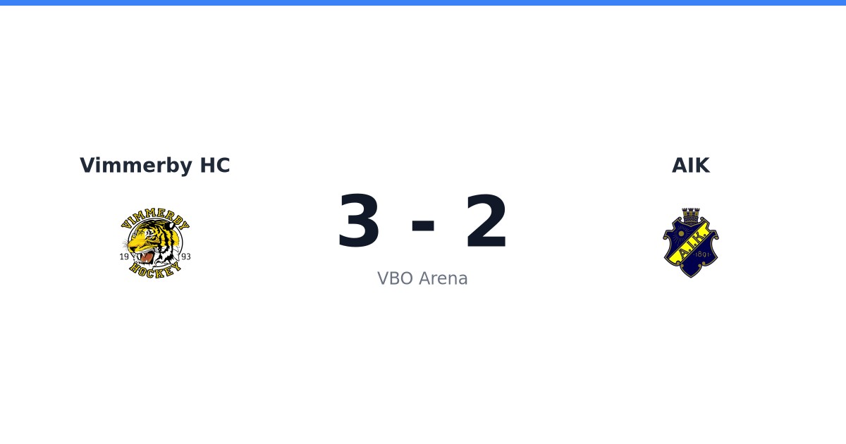 Förlust för AIK i bortamatch mot Vimmerby HC