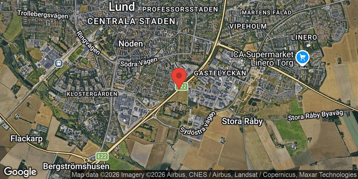 Trafikolycka stänger E22 mellan Lund och Sölvesborg