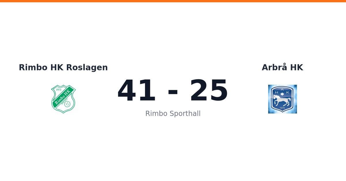 Storseger för Rimbo HK Roslagen mot Arbrå HK på hemmaplan