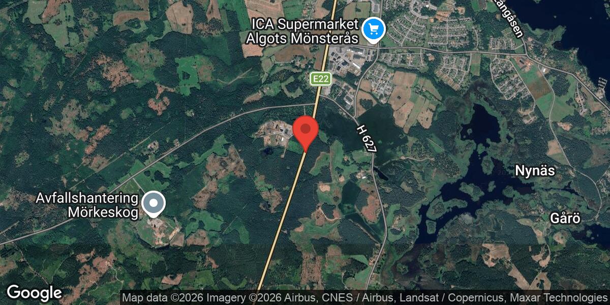 Trafikolycka med flera fordon på E22 söder om Mönsterås