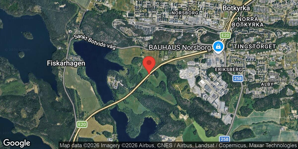 Fordonshaveri på E4 vid Asptuna påverkar trafiken mot Södertälje