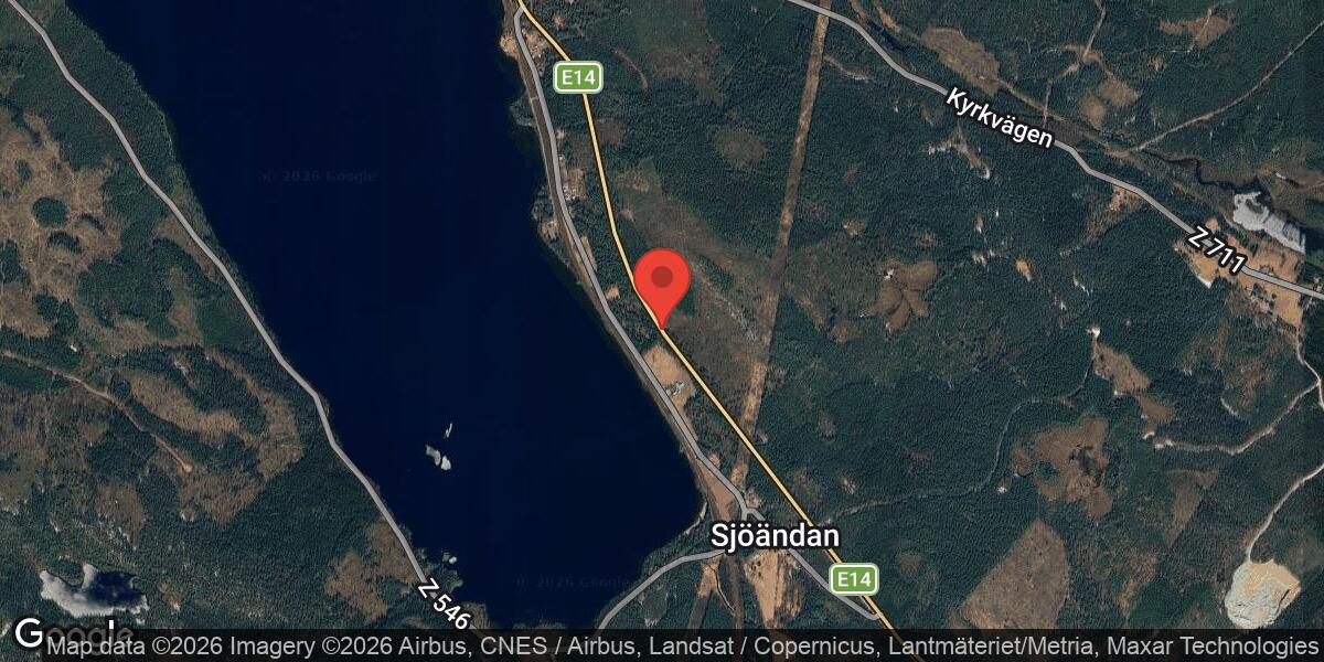 Nedfallet träd blockerade E14 mellan Sjöändan och Rävudden