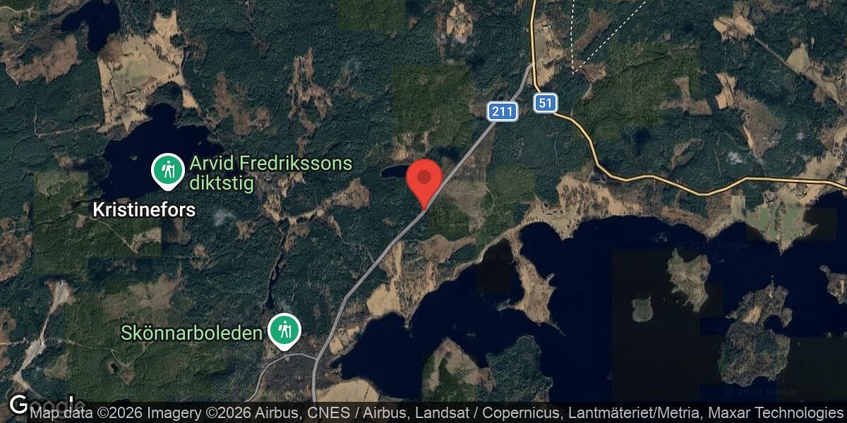 Hinder på vägbanan på väg 211 vid Karlstorp påverkar trafiken