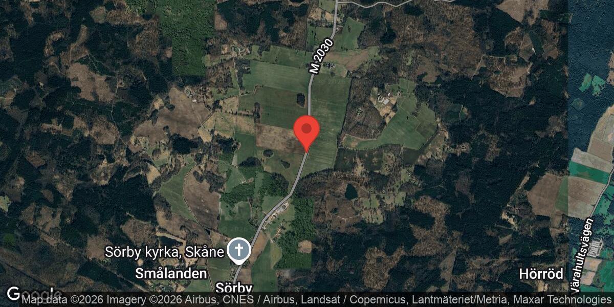 Singelolycka med mindre motorfordon på väg 2030 mellan Sörby och Långaröd