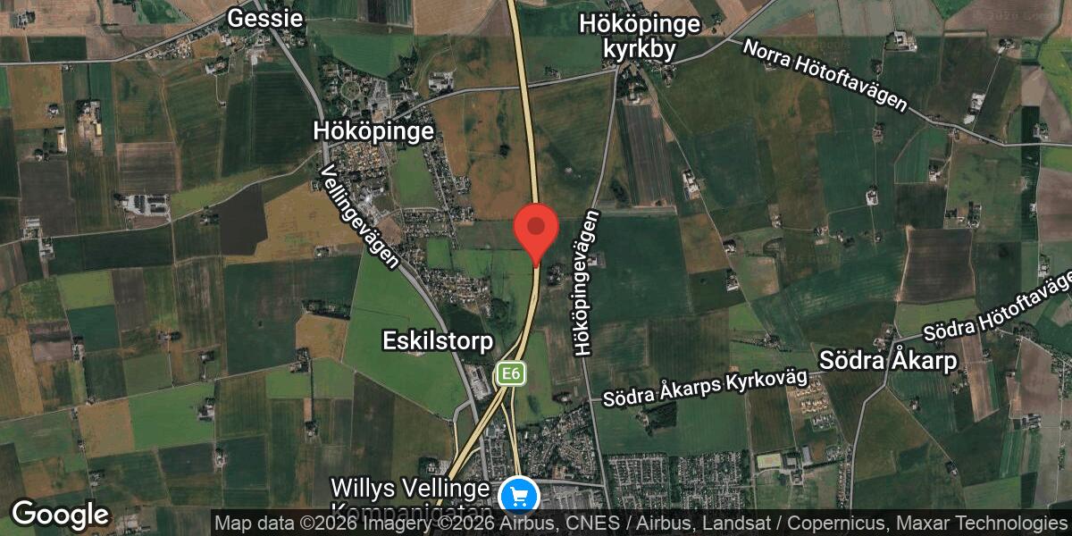 Fordonshaveri på E6 norr om trafikplats Vellinge N påverkar trafiken mot Trelleborg