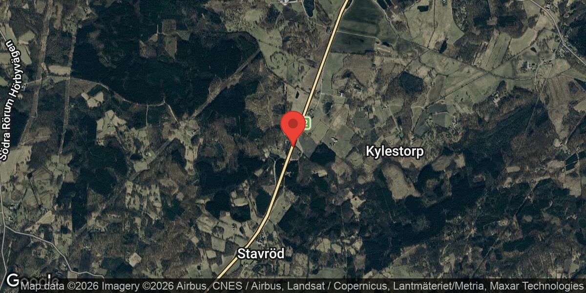 Vägarbete på E22 vid trafikplats Ekeröd under eftermiddagen