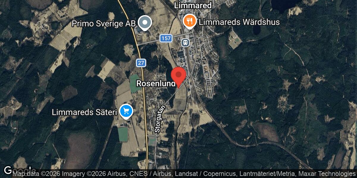 Tåg blockerade väg 1675 mellan Rosenlund och Limmared C under förmiddagen