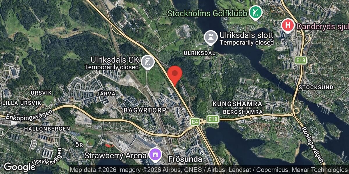 Olycka på E4 vid Trafikplats Järva Krog med mycket stor påverkan