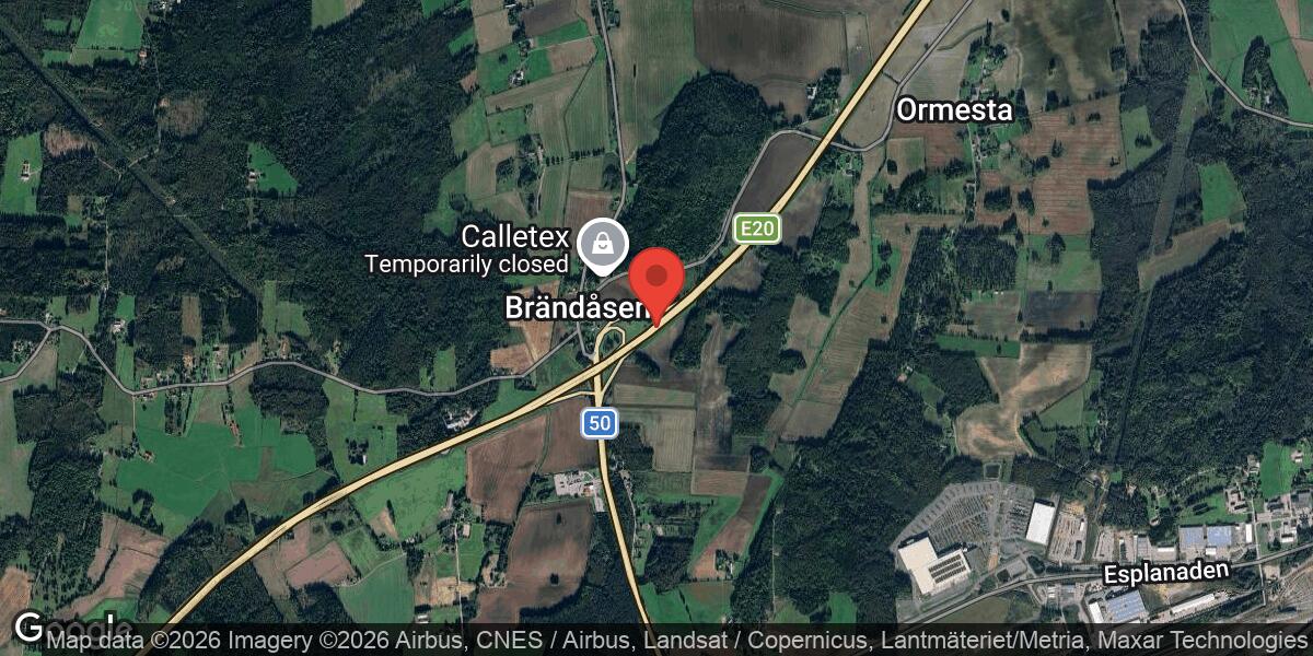 Okänt föremål på E20 vid Trafikplats Brändåsen påverkar trafiken