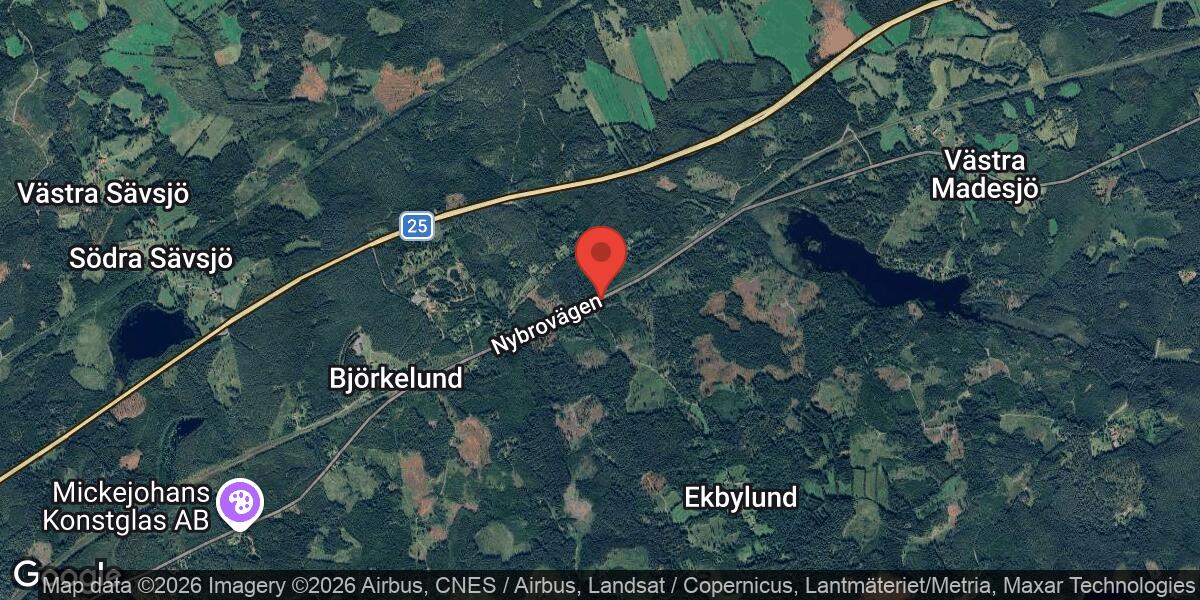 Singelolycka med personbil på Väg 543 vid Nybro