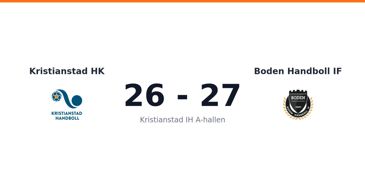 Narrow defeat for Kristianstad HK at home against Boden Handboll IF