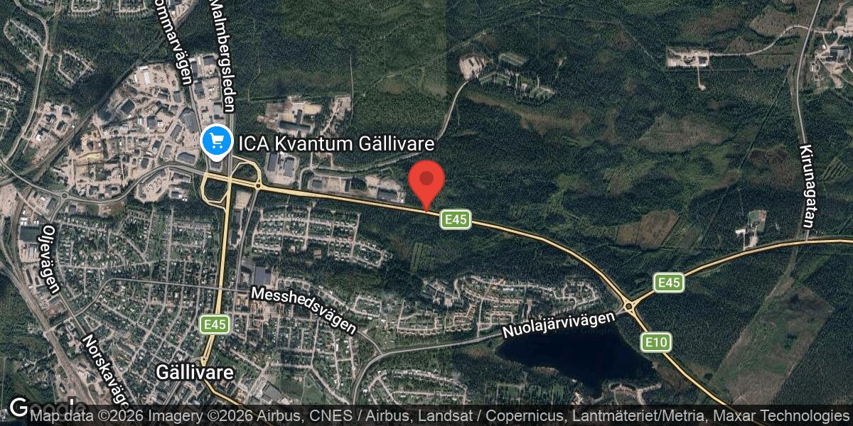 Hund med koppel springer lös på E45 mellan Gällivare och Nuolajärvi