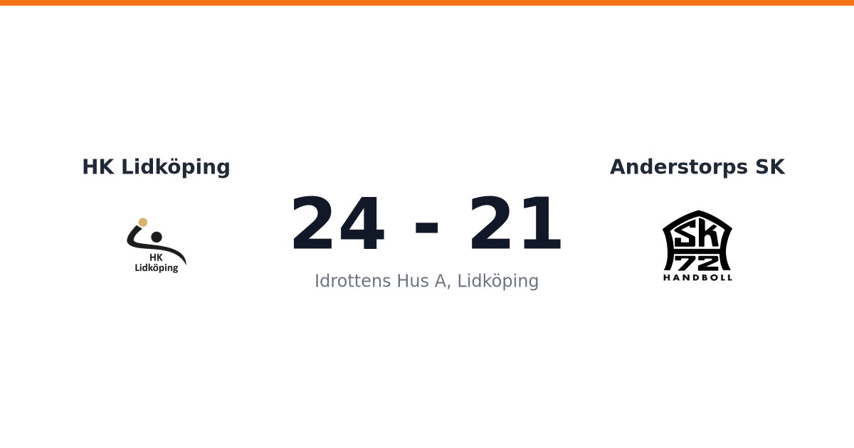 Vinst för HK Lidköping hemma mot Anderstorps SK