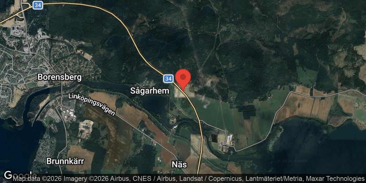 Vägarbete på väg 34 öster om Motala den 23 mars