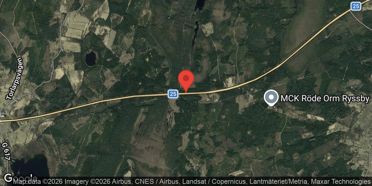 Vägarbete med mycket stor påverkan på väg 25 mellan Ryssby V och Tutaryd