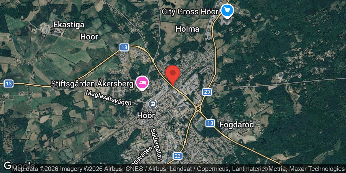 Vägarbete på Väg 13 i Höör under natten 23–24 mars