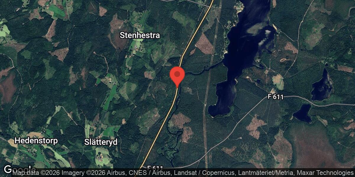 Vägarbete på Väg 26 mellan Gislaved och Hestra den 25 mars