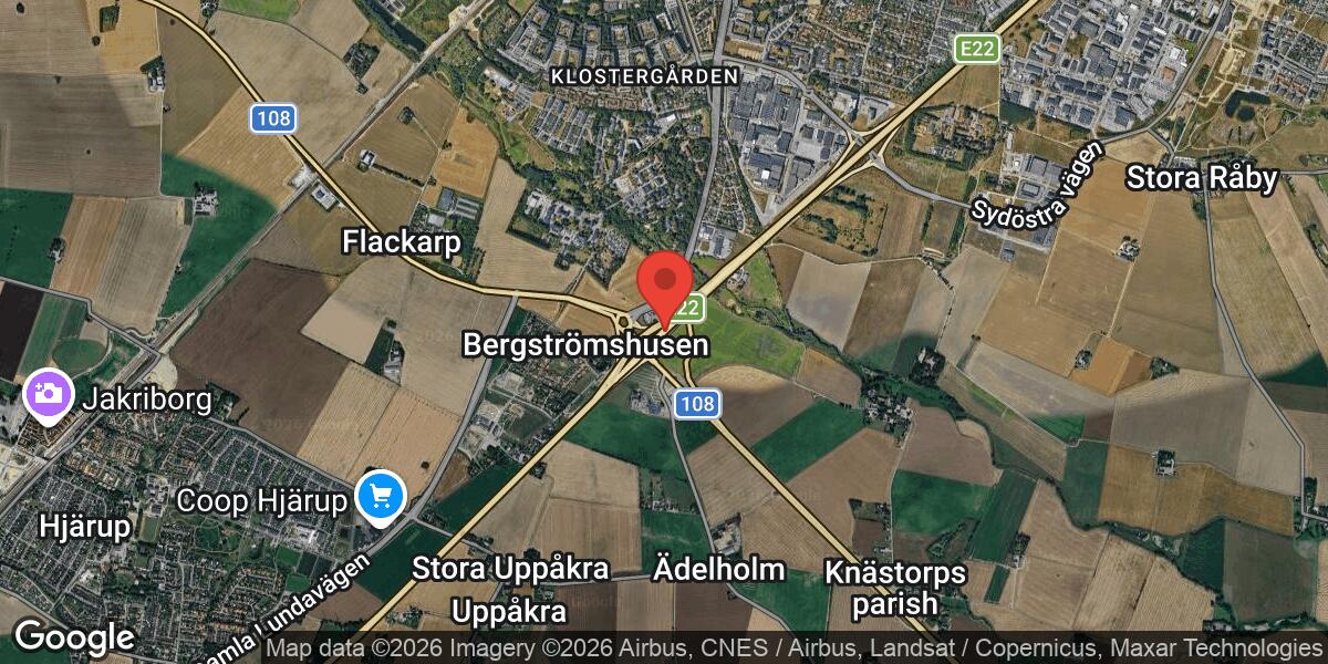 Vägarbete på E22 mellan Lund S och Råby påverkar trafiken fram till mars 2026