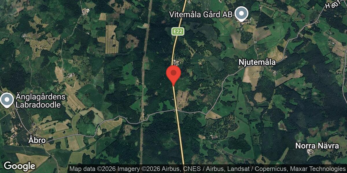 Vägarbete på E22 mellan Kåremo och Ålem påverkar trafiken