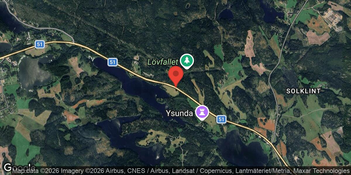 Trafikolycka med flera fordon på väg 51 vid Finspång