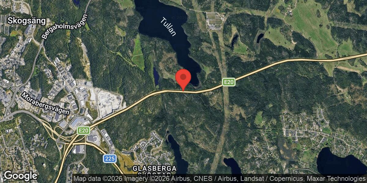 Fordonshaveri på E4 vid Tullan i riktning mot Södertälje påverkar trafiken