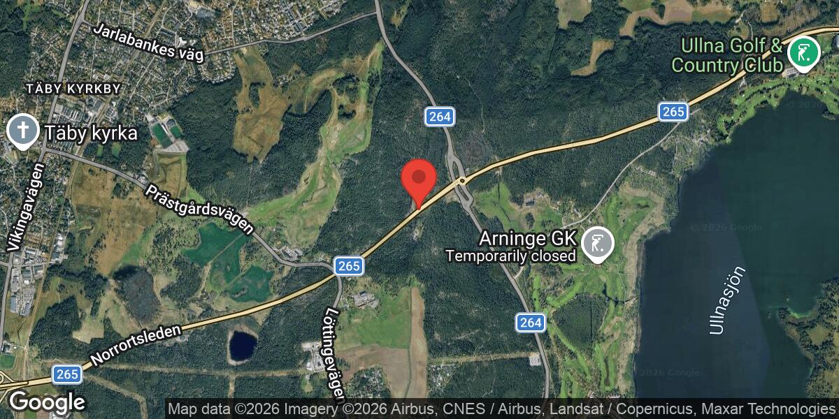 Fordonshaveri vid Cirkulationsplats Mossen på väg 265 i Täby