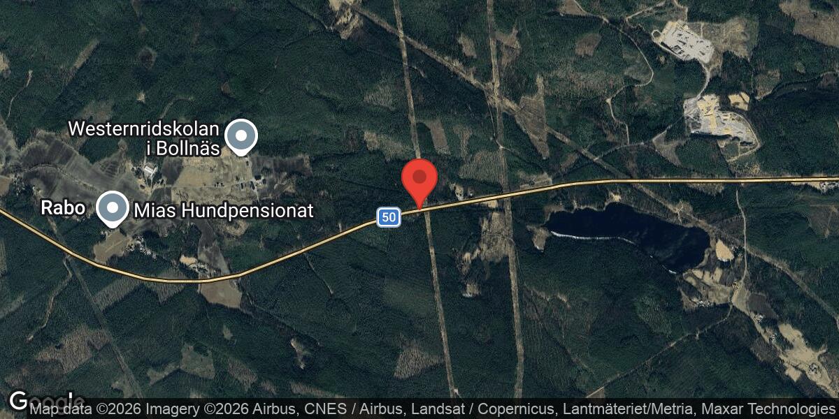 Vägarbete på Väg 50 mellan Vevlinge och Västerböle pågår under tisdagen