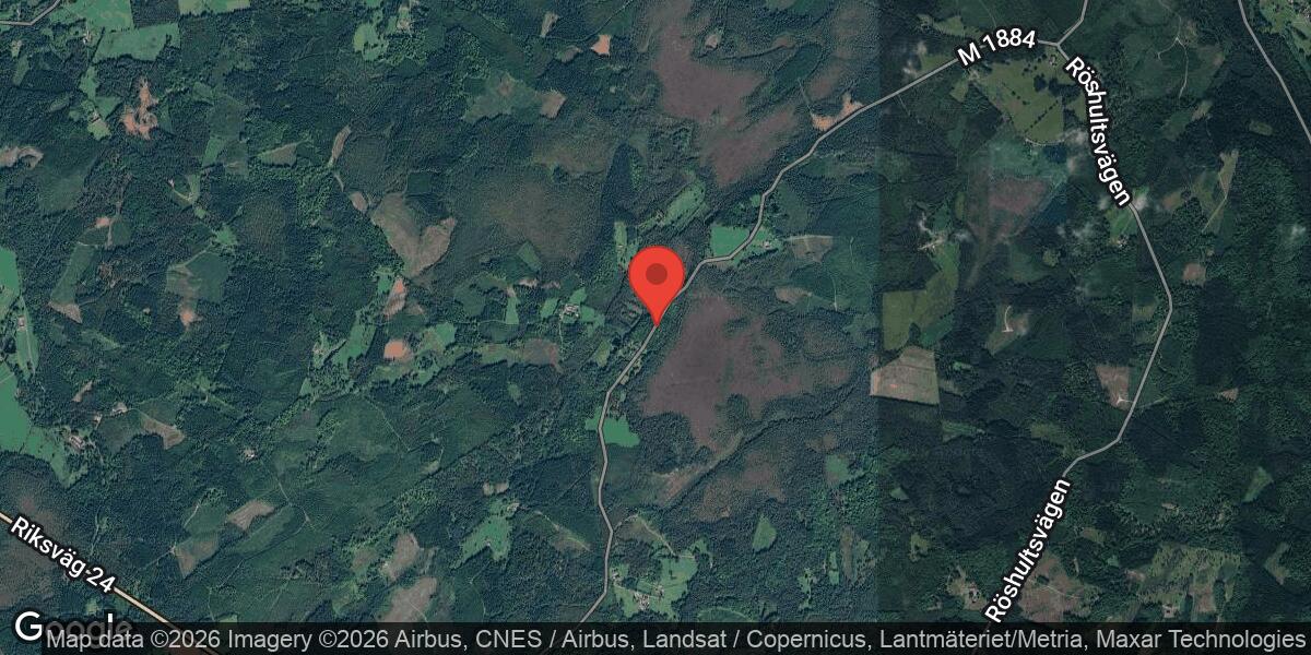 Vägarbete på väg 1884 mellan Harabygget och Röshult