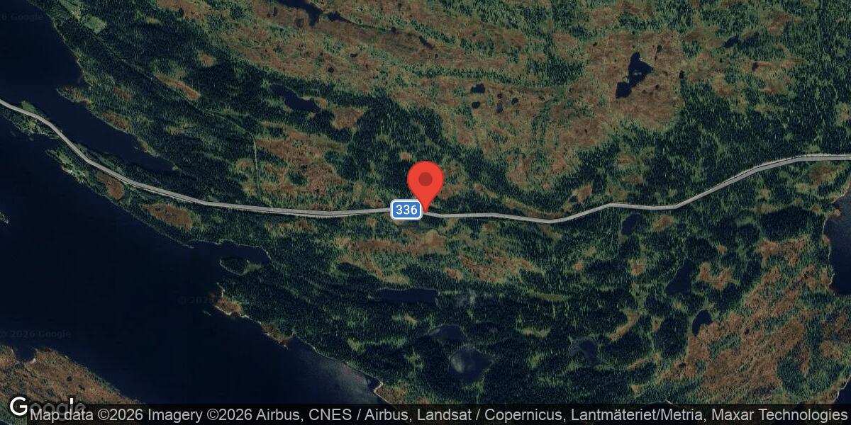 Vägarbete med snöbortforsling på väg 336 mellan Kallsedet och Finnsjön