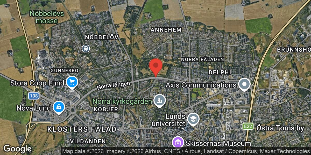 Föremål på vägbanan vid Möllevången påverkar trafiken på E6 i Lund