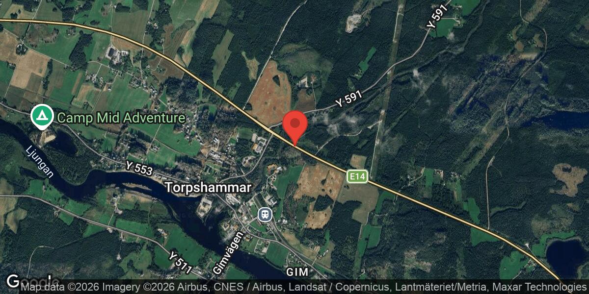 Skyltarbete med begränsad framkomlighet på E14 vid Torpshammar