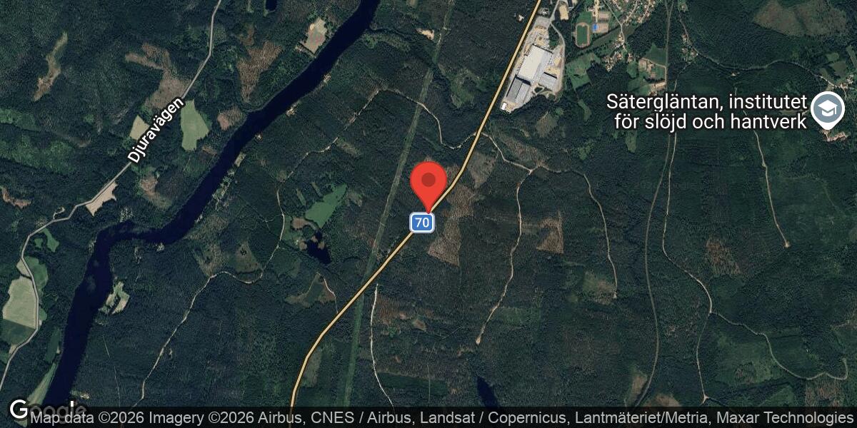 Ledningsarbete med begränsad framkomlighet söder om Insjön på väg 70