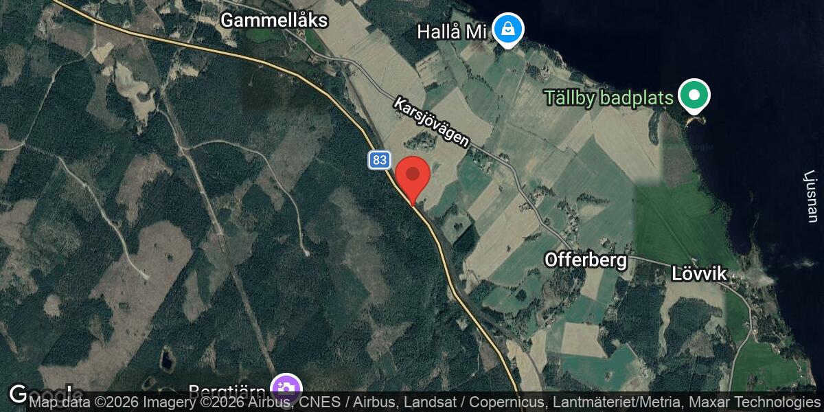 Singelolycka på Väg 83 vid rastplats Offerberget påverkar trafiken