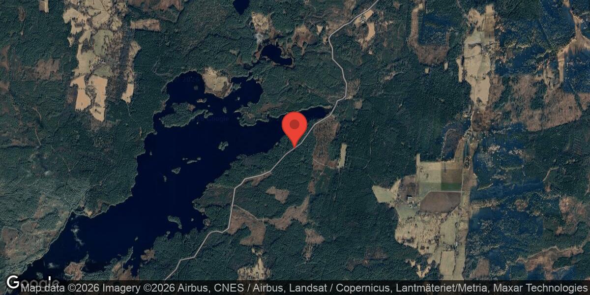 Nedfallet träd blockerade väg 1106 mellan Hålbäck och Tybble