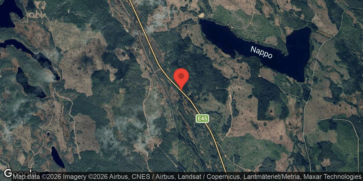 Singelolycka orsakar mycket stor påverkan på E45 mellan fd Lillhamra hpl och Tandsjöborg