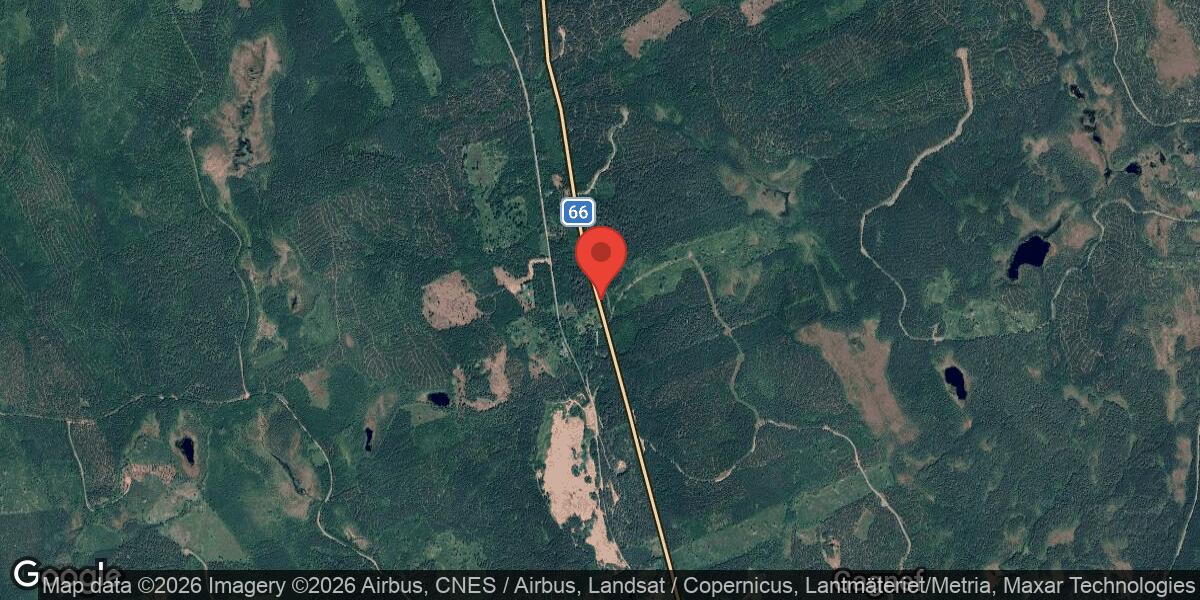 Singelolycka orsakar begränsad framkomlighet på Väg 66 söder om Björbo