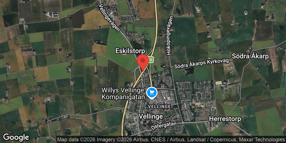 Påkört djur orsakar stor påverkan på E6 vid trafikplats Vellinge N